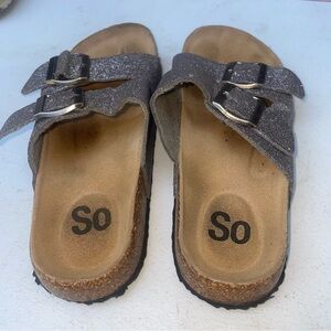 SO Kids Sparkly Silver Sandals